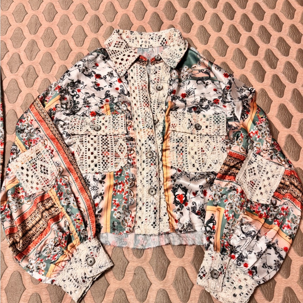 POL floral Patchwork Jacket